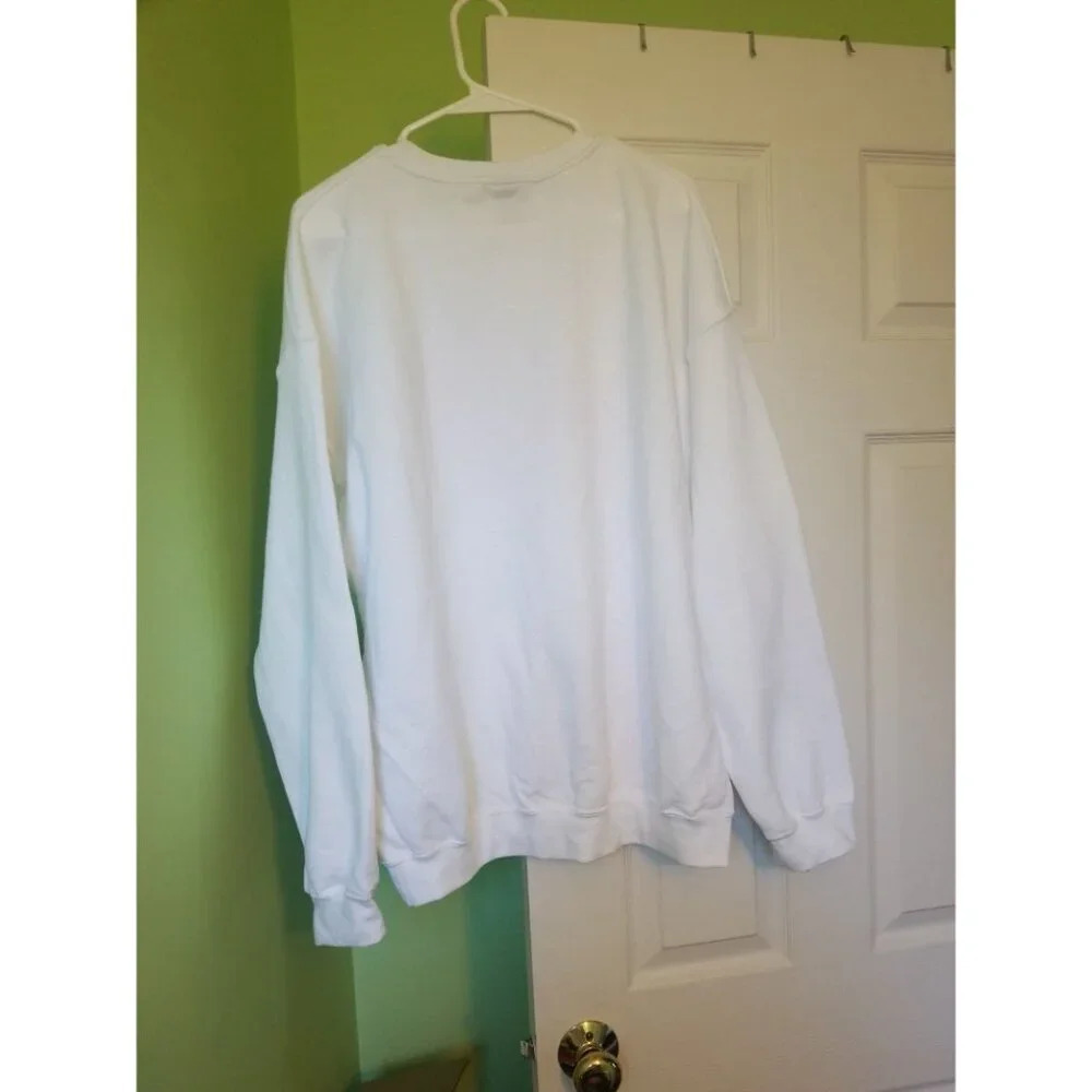 Gildan White Milk Sweater Female Xl. Winter Sweater View 5